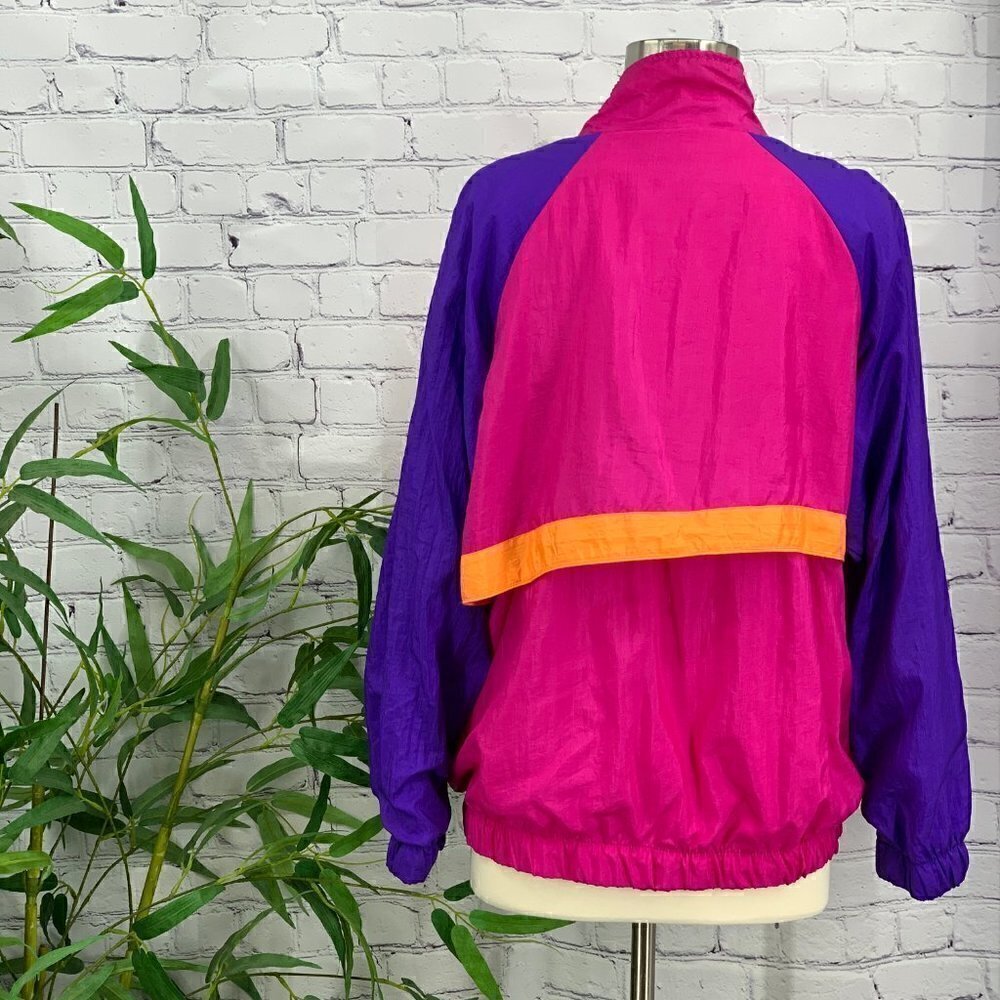 Bill Blass Petites Multicolor Vintage Windbreaker - Picture 3 of 6
